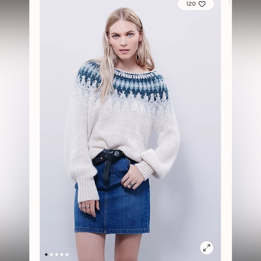 FREE PEOPLE Baltic Fairisle Pullover, size XS